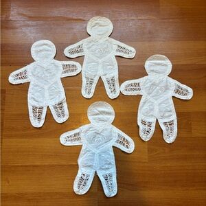 Set of Four White Lace Doll Doilies